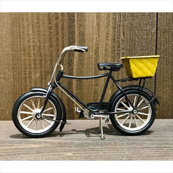 アメリカン レトロ ブリキおもちゃ 自転車 アンティーク かご付き