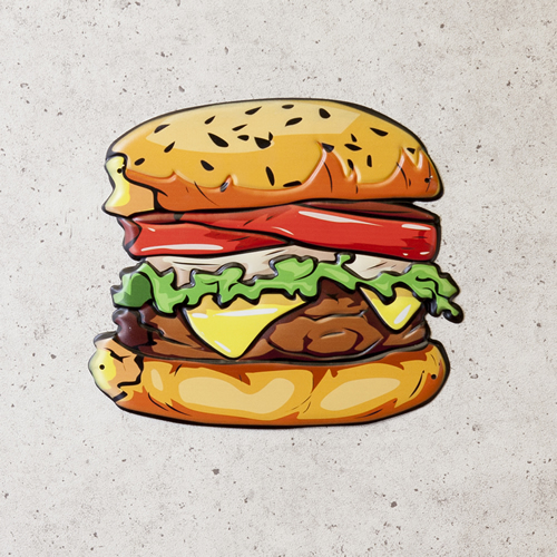 ブリキ看板 アンティーク Tasty Humburger エンボスプレート メタル