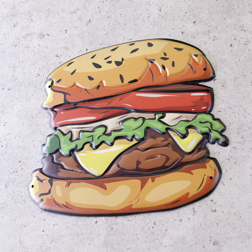 ブリキ看板 アンティーク Tasty Humburger エンボスプレート メタル レトロ アメリカン アメリカ雑貨｜sakae-daikyo｜04