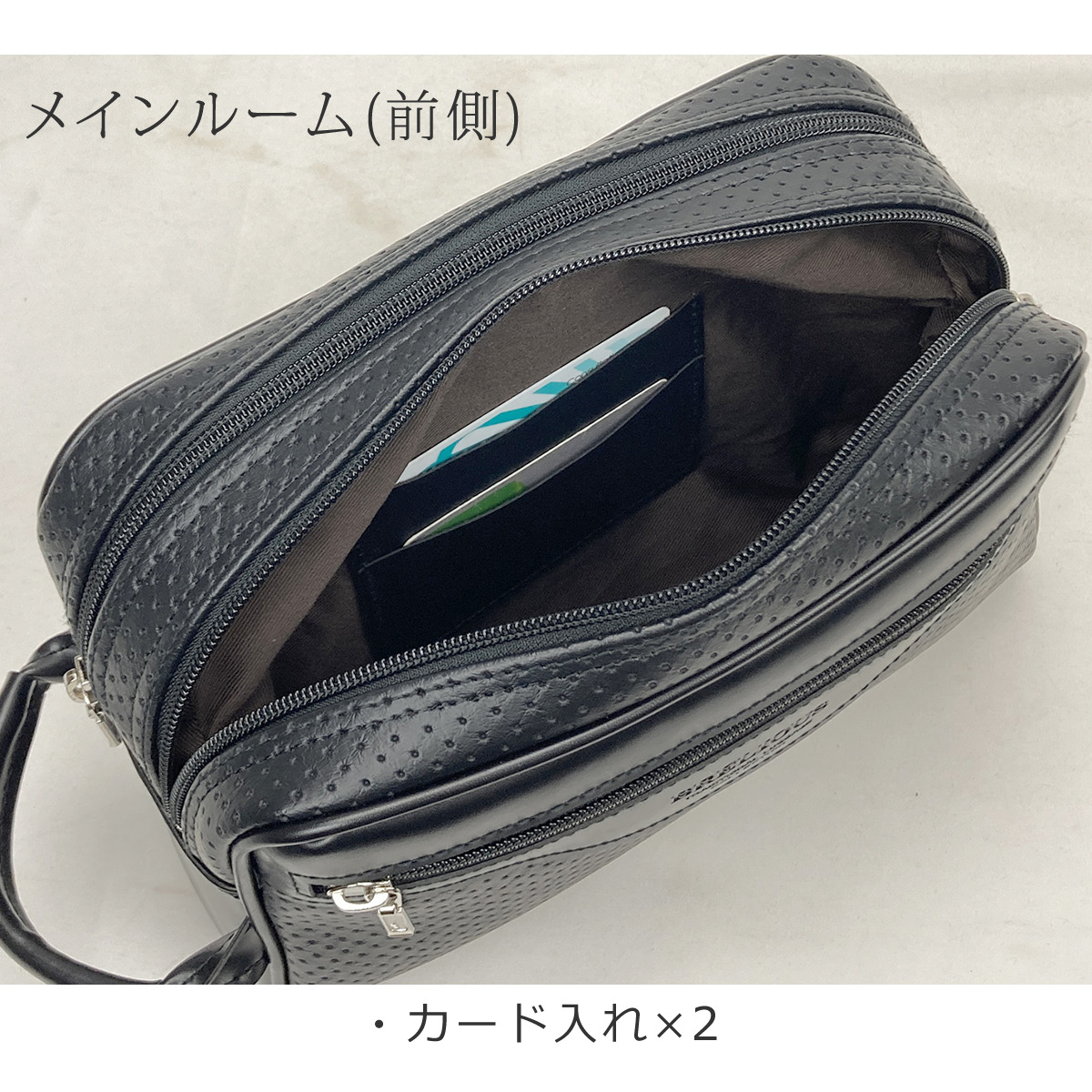 セカンドバッグ メンズ 日本製 40代 2ルーム 軽量 合皮製 豊岡鞄認定 ハンドル付き ブランド