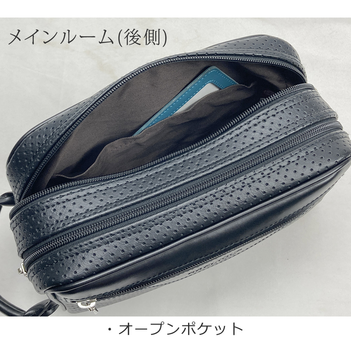 セカンドバッグ メンズ 日本製 40代 2ルーム 軽量 合皮製 豊岡鞄認定 ハンドル付き ブランド