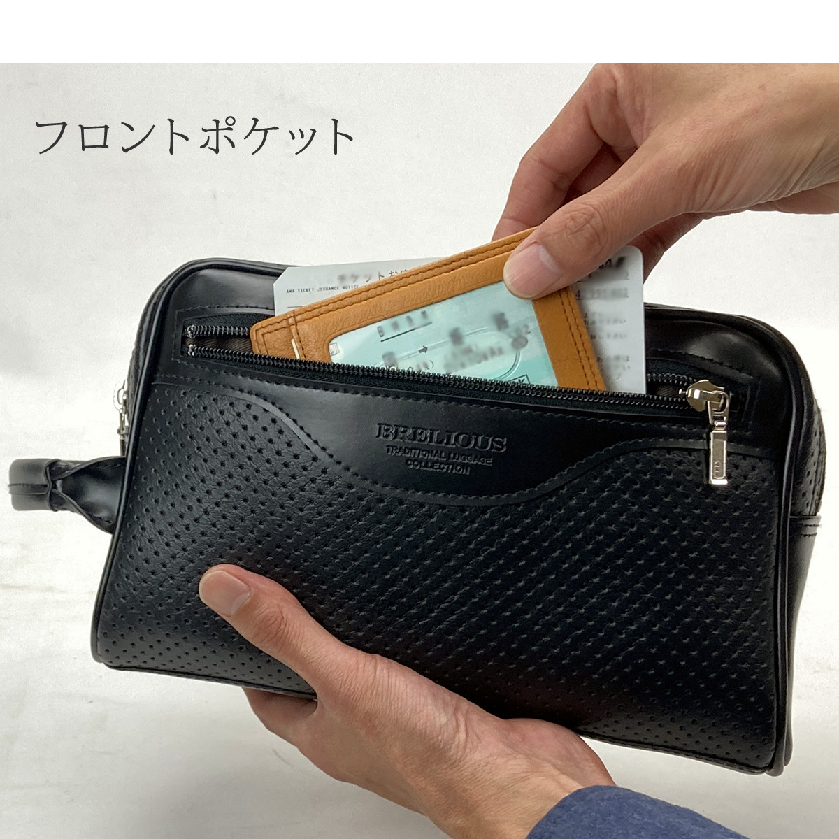 セカンドバッグ メンズ 日本製 40代 2ルーム 軽量 合皮製 豊岡鞄認定 ハンドル付き ブランド