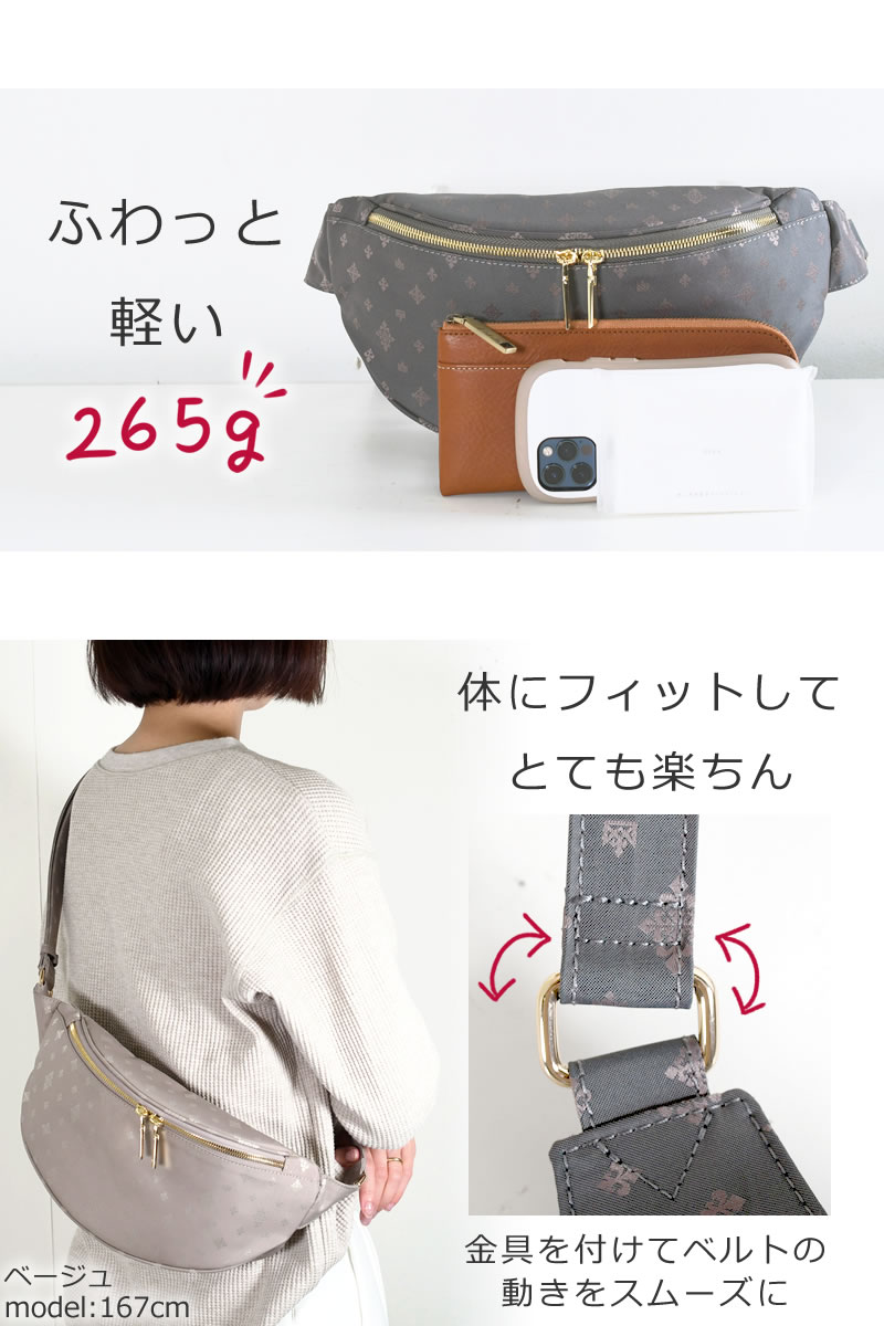 ボディバッグ レディース ワンショルダー  きれいめ ブランド おしゃれ 軽い 40代 50代 コンパクト 斜めがけ 可愛い ナイロン シンプル ウエストポーチ