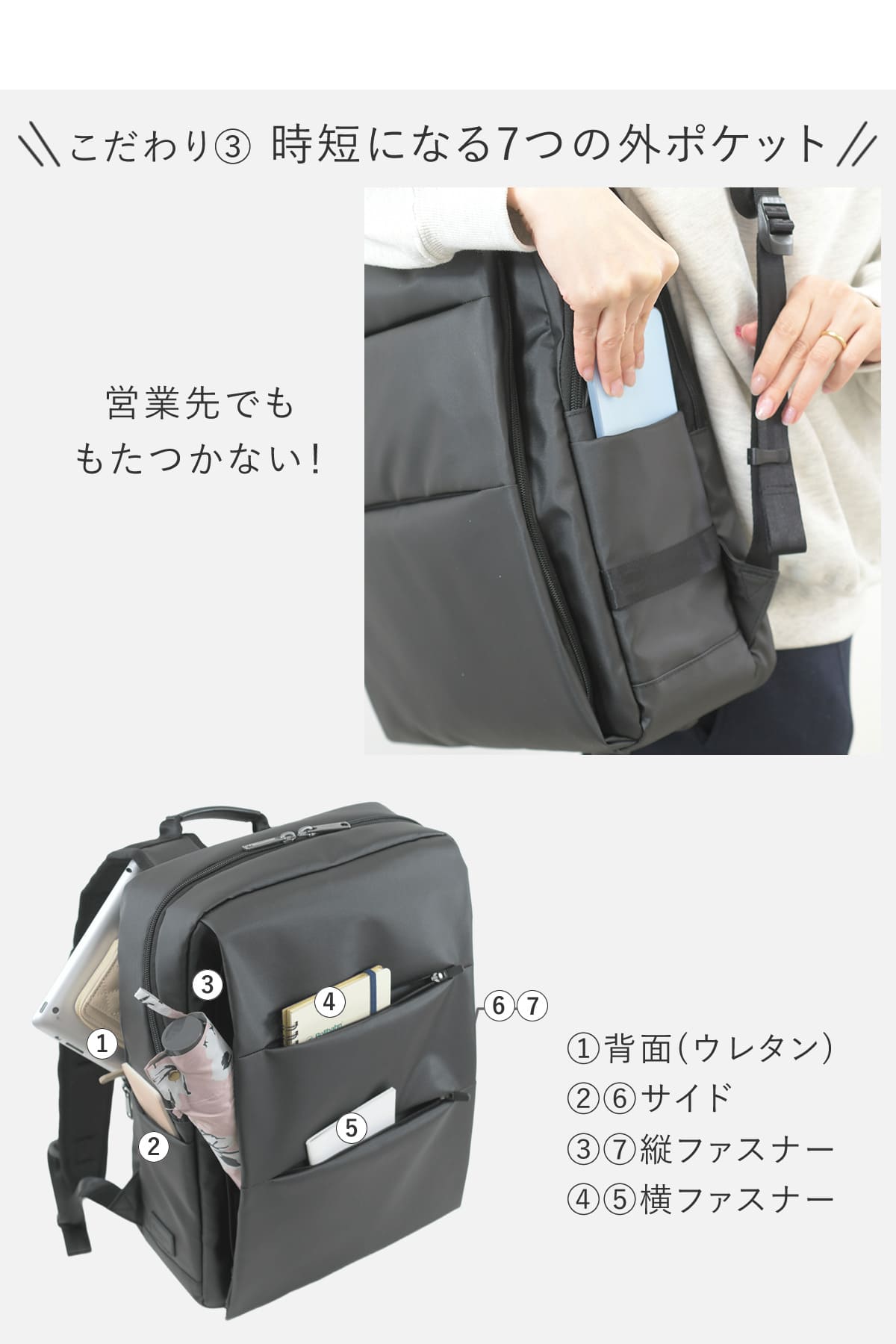 ビジネスリュック レディース CORDURA 自立 大容量 B4 15.6インチ PC対応 多ポケット 通勤 仕事 荷物多め 軽量 黒 目々澤鞄