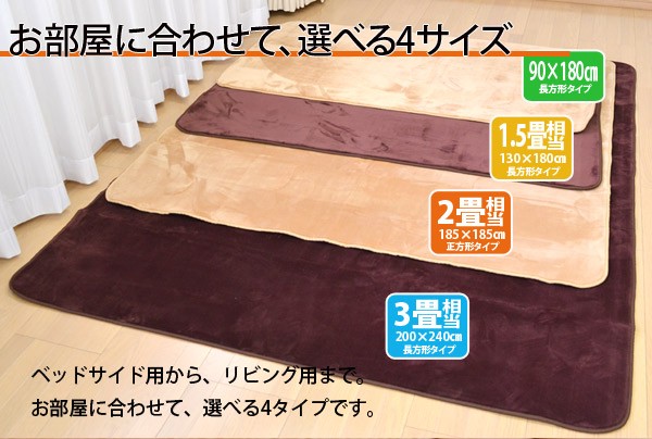 京都西川 なめらかタッチ リビングラグ 200×240cm 3畳用（2RG8002M  