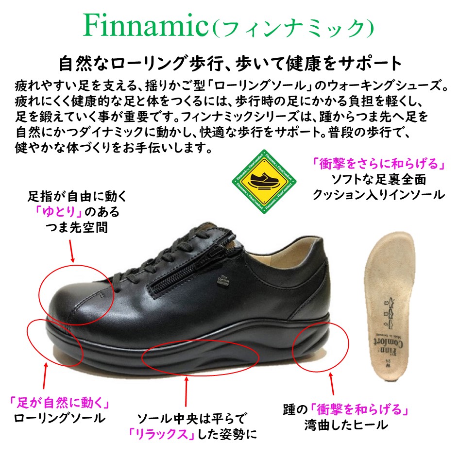 フィンコンフォート FinnComfort レディース メンズ 靴 コンフォートシューズ 品番 2982 品名 OSHIAGE 押上 幅広  外側ファスナー付 クッションインソール