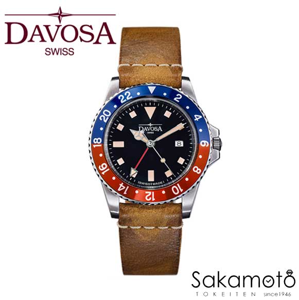 DAVOSA ダボサ【Vintage Diver】【ブルー×レッド】アルミニウムベゼル 