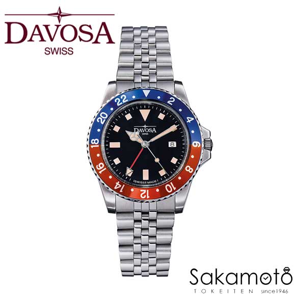 DAVOSAダボサ【Vintage Diver】【ブルー×レッド】アルミニウムベゼル