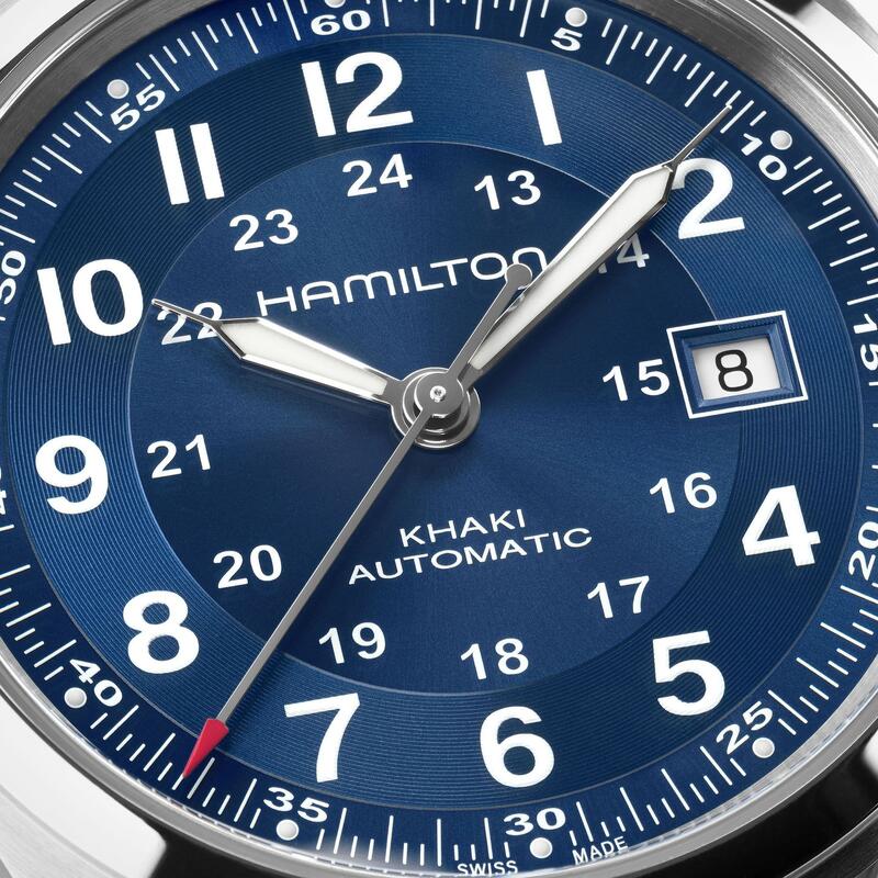HAMILTONハミルトン カーキフィールド Khaki Field Auto 42ミリ ブルー