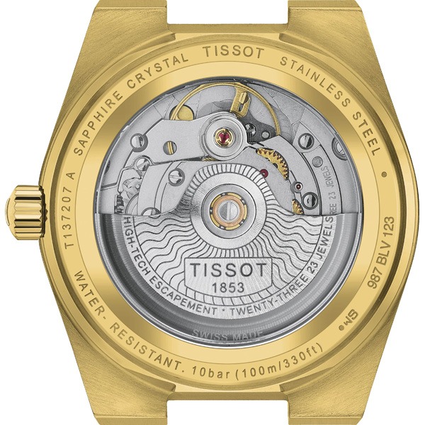 正規品TISSOT　ティソ　PRX　ゴールド文字盤　自動巻き　ステンレスバンド　35ミリ　100ｍ防水　80時間パワーリザーブ　 T137.207.33.021.00　T1372073302100