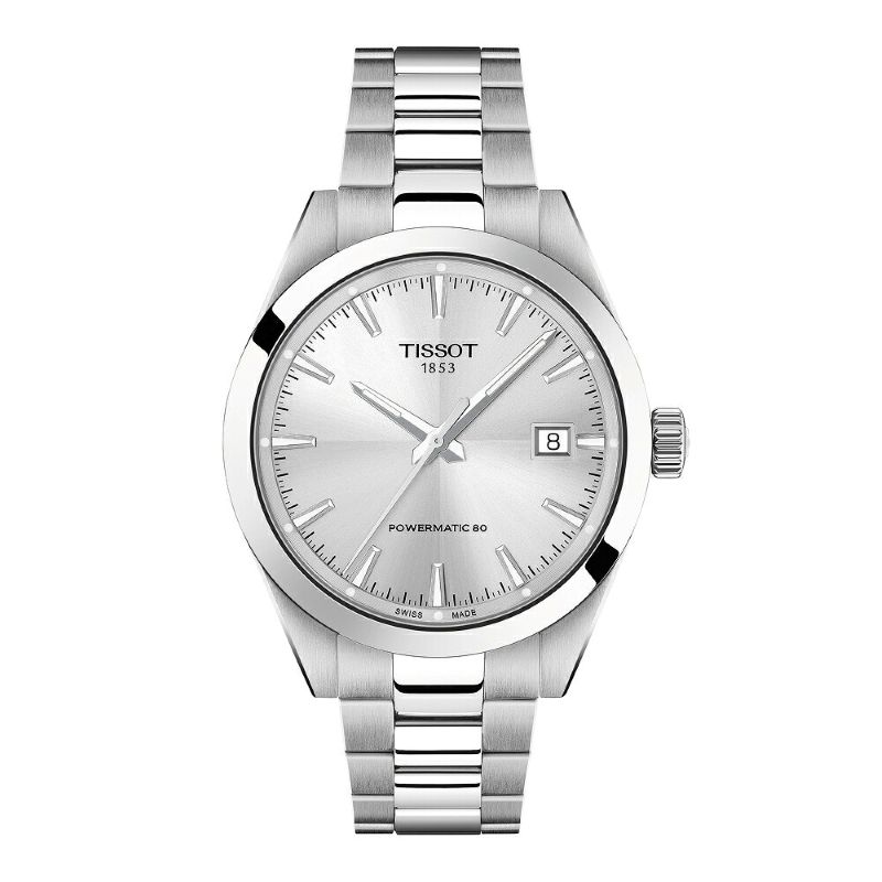ティソ　純正ベルト　1853 約21mm シルバー　希少　美品 正規品TISSOT ティソ ジェントルマン38 38ミリケース 自動巻き