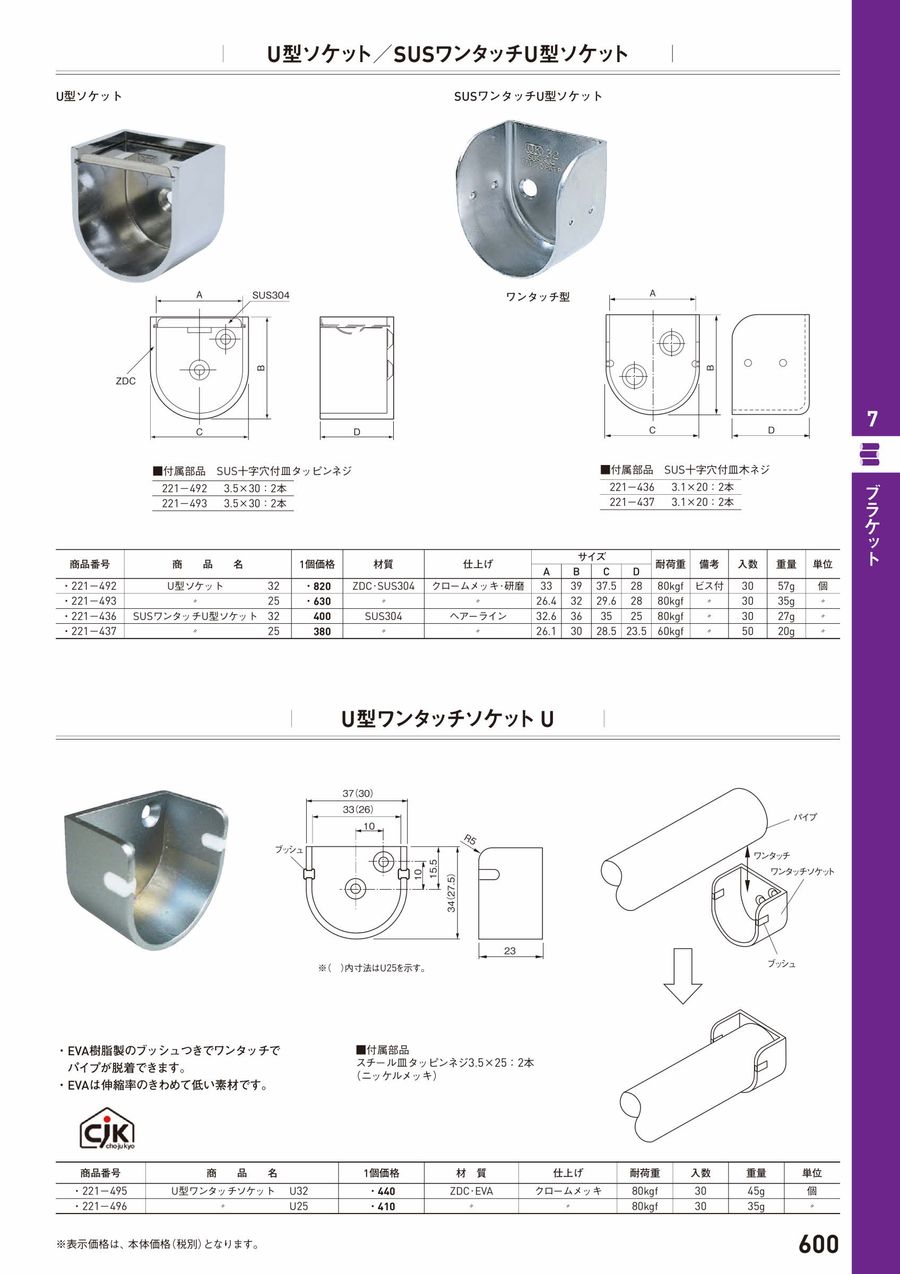 杉田エース 221-436 エース(ACE)SUSワンタッチU型ソケット 32 (品番