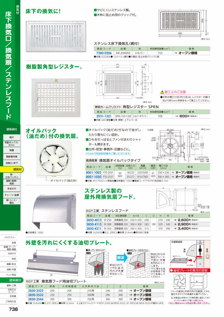 KGY工業 ステンレスフード ＳＦ−３５０ SUS430 2B :firs3850-4211:佐勘金物店ヤフー店 - 通販 - Yahoo!ショッピング