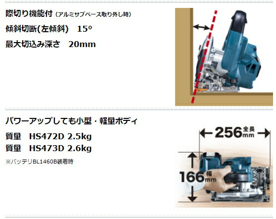 マキタ(makita) HS472DRG 青 14.4V 125mm 充電式マルノコ BL1460B DC18RF ケース付  :maki0088381886147:佐勘金物店ヤフー店 - 通販 - Yahoo!ショッピング - 電動工具（elwood.tw）