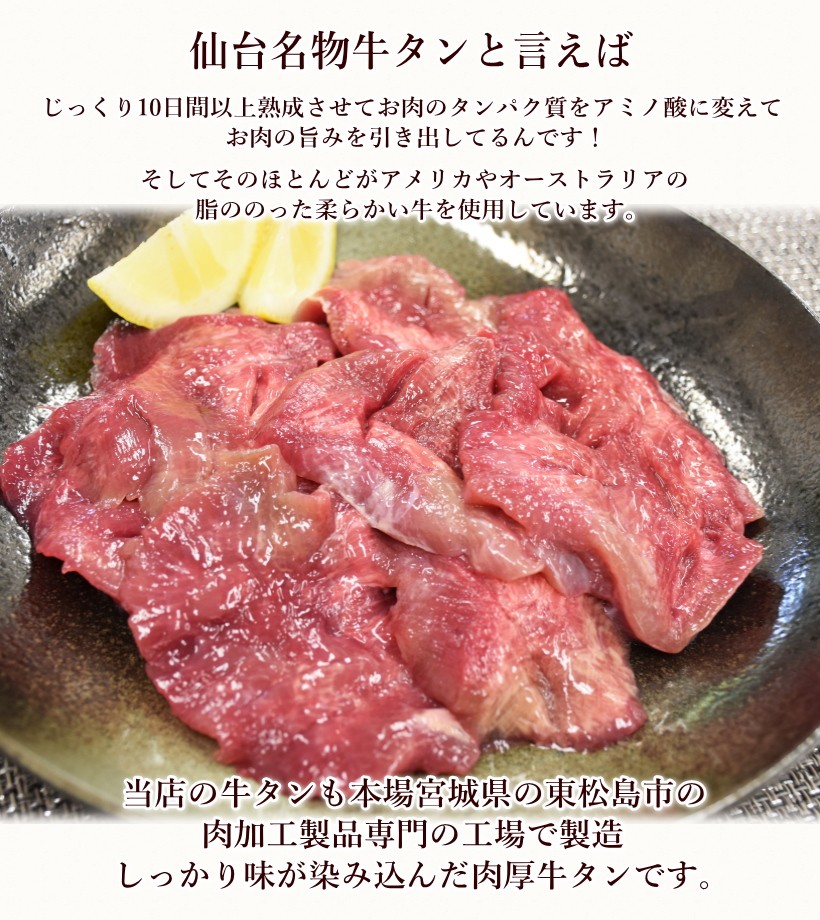 仙台名物牛たん 肉厚 塩仕込み 牛タン 500g(250gx2袋) 長期熟成 :gyutan-500:さかな屋えびす - 通販 -  Yahoo!ショッピング