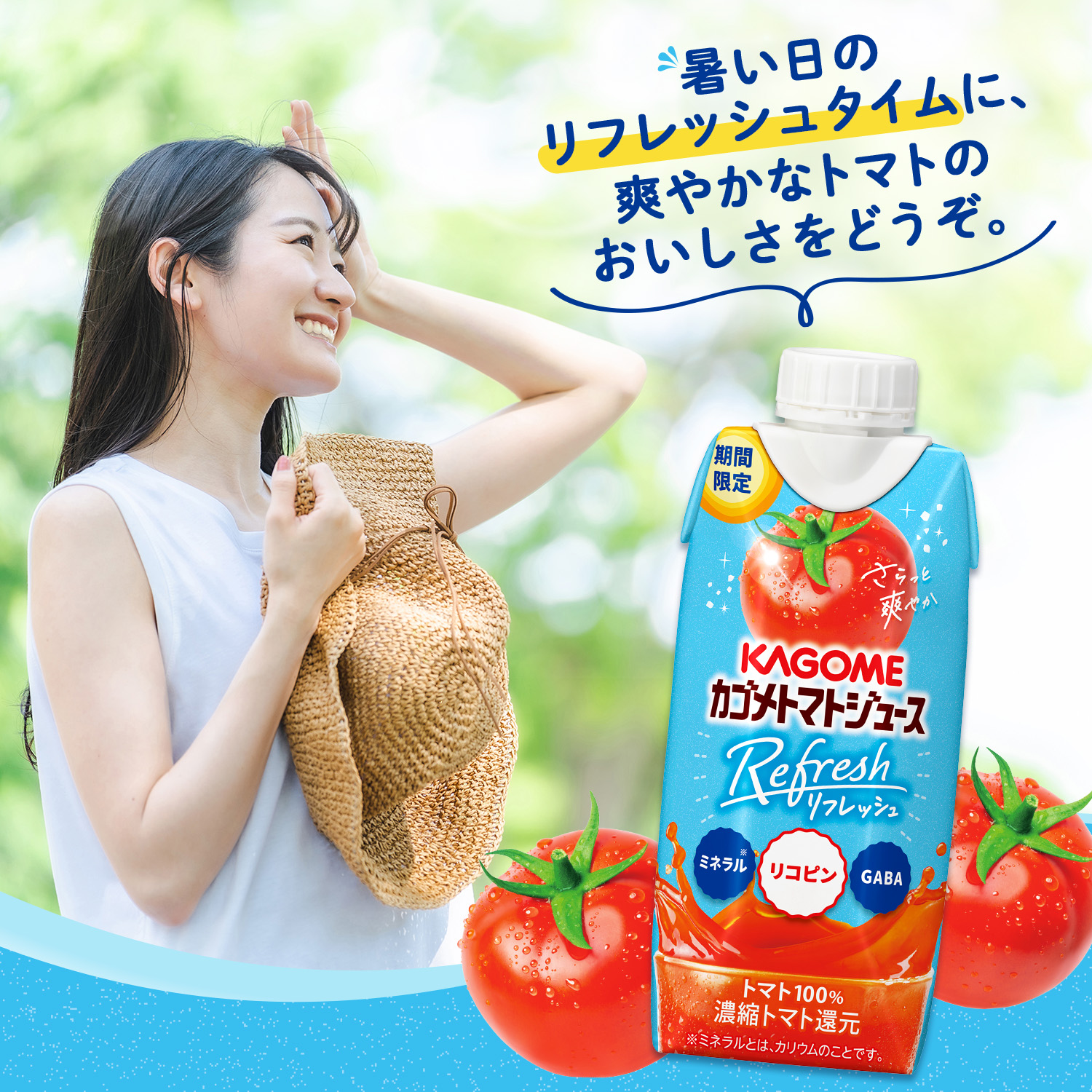 KAGOME（カゴメ） トマトジュース Refresh 330ml×12本(1ケース) : 酒や