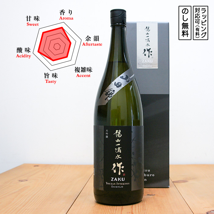 作 日本酒 大吟醸 陽山一滴水 1800 【専用化粧箱入】  Zaku ざく ようざんいってきすい　 (三重県／清水清三郎商店)　 ギフト プレゼント のし無料 | 