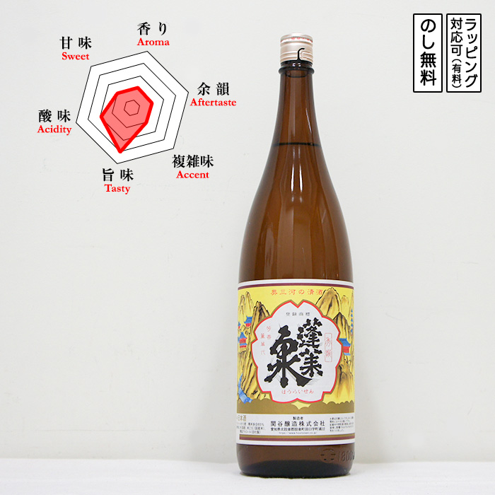 蓬莱泉 日本酒 本醸造 秀撰 1800 Houraisen ほうらいせん しゅうせん