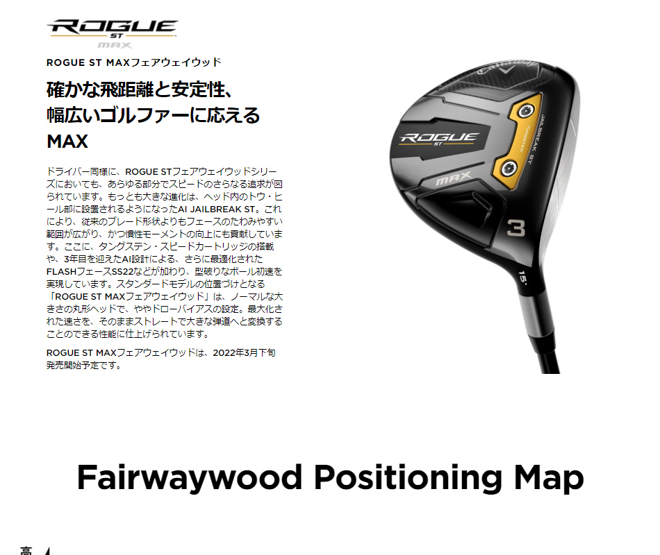 日本正規品 キャロウェイ ROGUE(ローグ) ST MAX フェアウェイウッド 2022年モデル VENTUS 5 for Callaway  カーボンシャフト #7 SR :0194518628938:総合通販PREMOA Yahoo!店 - 通販 - Yahoo!ショッピング