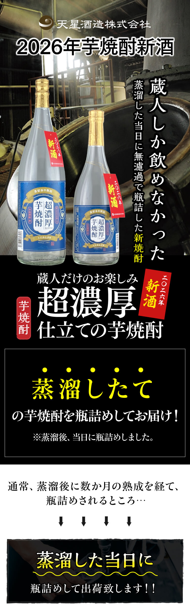 蔵人だけのお楽しみ 超濃厚仕立ての芋焼酎 25度 1.8L 2026年 新酒 瓶