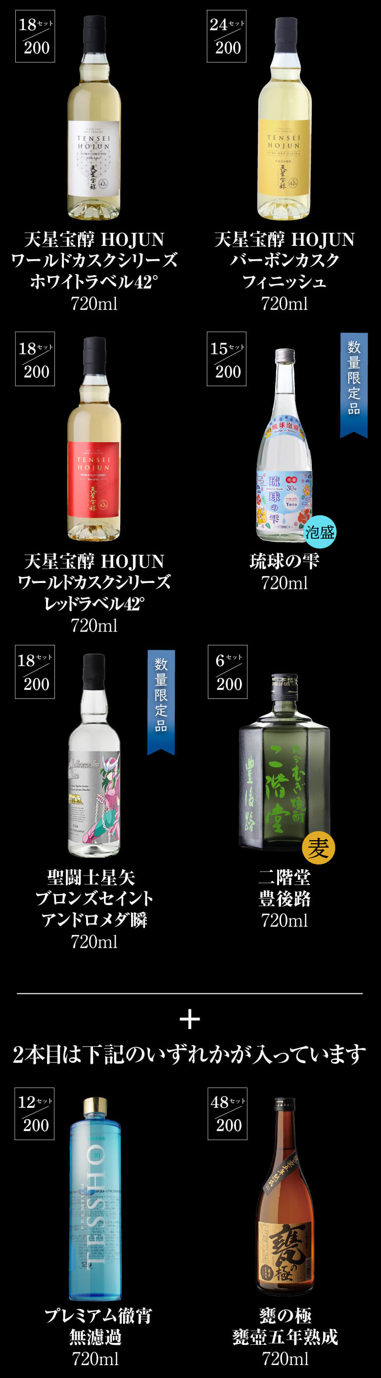 限定200セット 焼酎福袋 500-900ml×4本セット 18弾 1/10の確率で森伊蔵