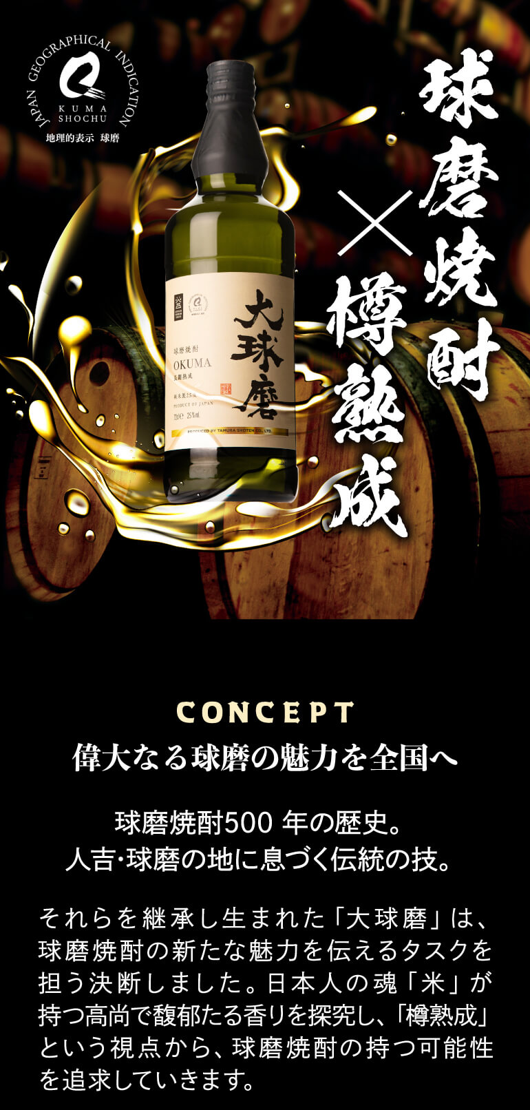 球磨焼酎 大球磨 長期熟成 純米製二十五度 720ml 熊本県 常楽酒造 米