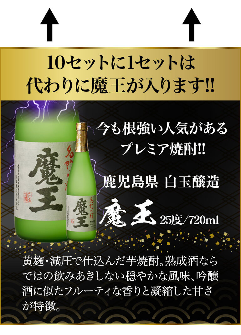 送料無料 芋焼酎 焼酎 セット 10セットに1個魔王が当たる 芋焼酎12本