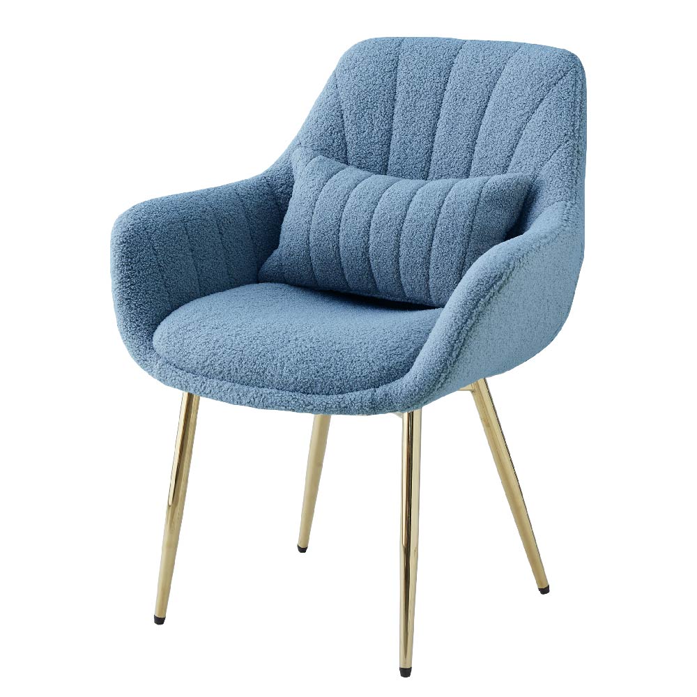 ASHEL ダイニングチェア ブークレ チェア キャスターなし ブルー