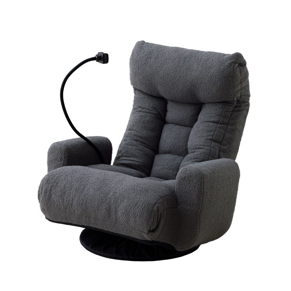 スマホホルダー付き 回転座椅子 XY-CR-812 ベージュ スマホ置き