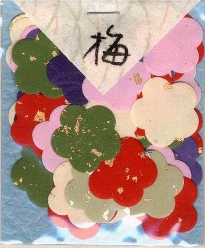 和紙　貼り絵　梅