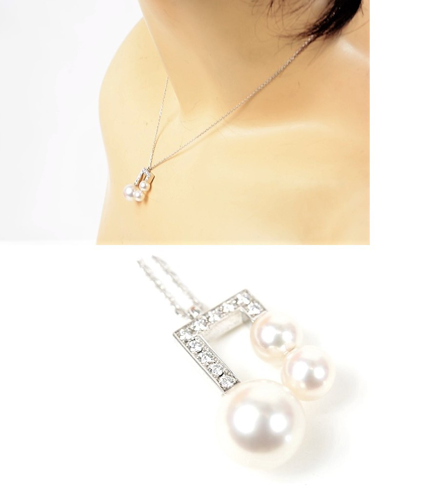 18/美品 田崎真珠 タサキ K18 750 バランスノート パール