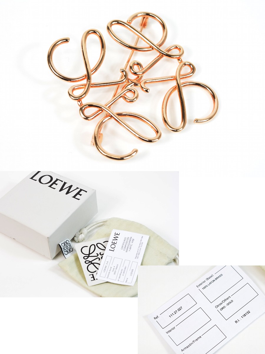 LOEWE（ロエベ） 【新品同様】ロエベ アナグラム ブローチ 111.27.027