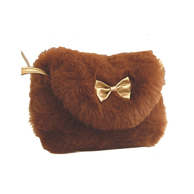 ポシェット ミニバッグ 子供 キッズ ファー 女の子 プレゼント リボン