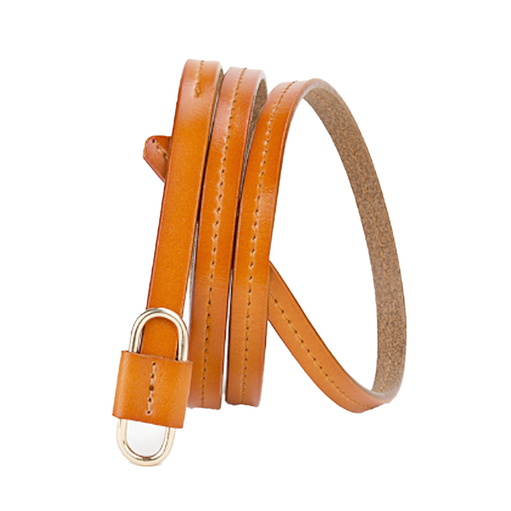 MERCOLEDi ベルト レディース 本革 ワンピース用 細 穴なし おしゃれ