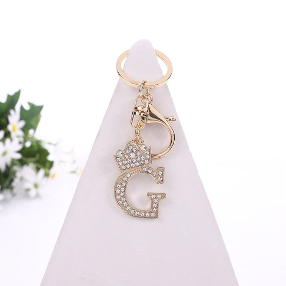 キーホルダー 金具 パーツ キーリング イニシャル 名入れ 王冠 金属