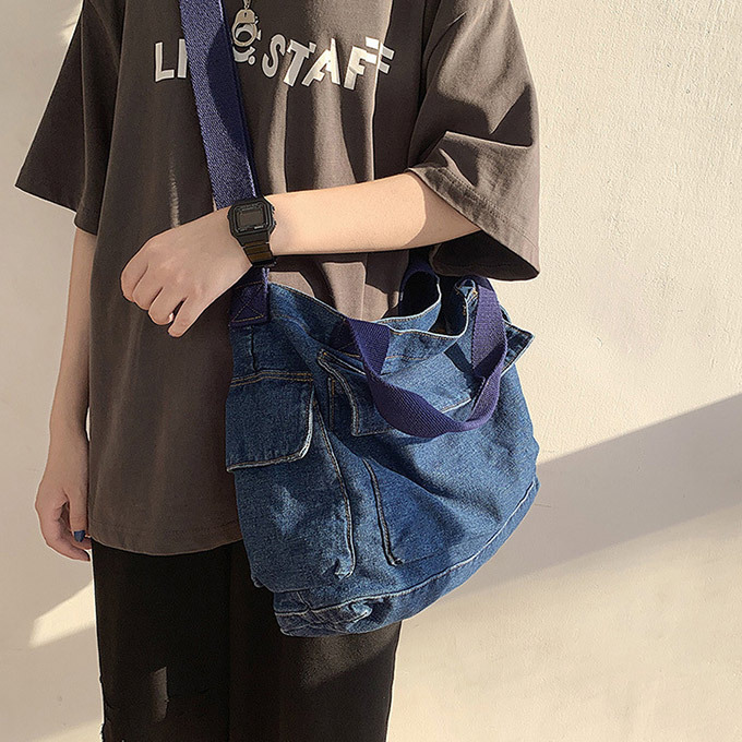 未使用RRL デニム ショルダーバッグ 男女兼用 40%OFF!! 】RRL ダブルアールエル デニム+レザー メール