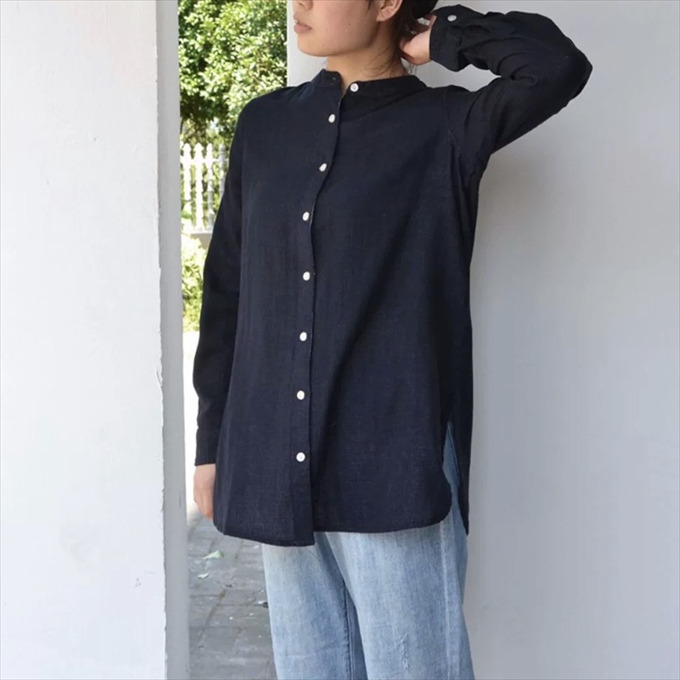 ダブルガーゼ チュニック ロングシャツ レディース ブラウス