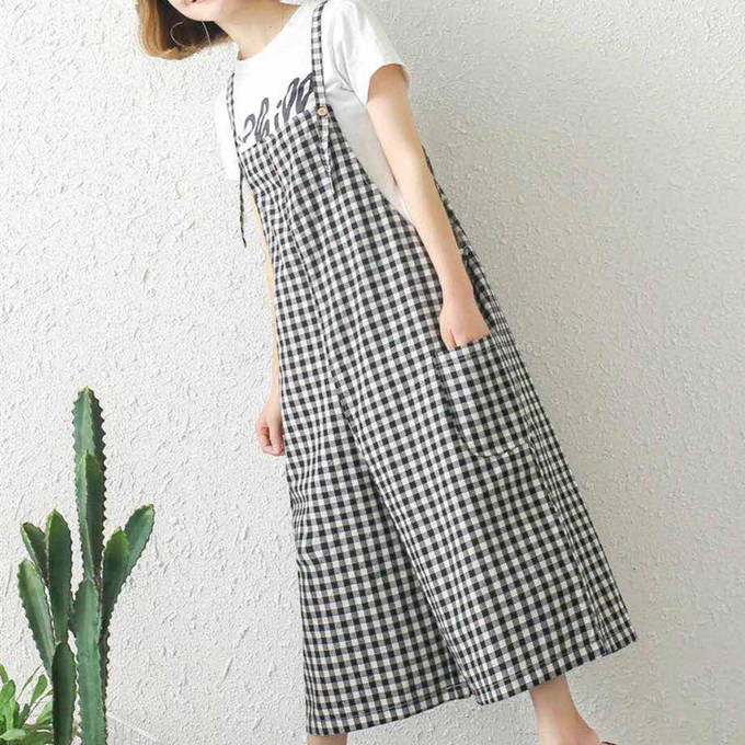 チェックオールインワンサロペットワイド春夏 楽天市場】オールインワン レディース サロペット シンプル