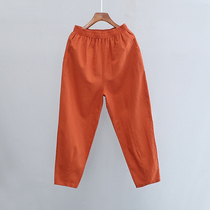 麻パンツ レディース リネンパンツ テーパードパンツ クロップドパンツ