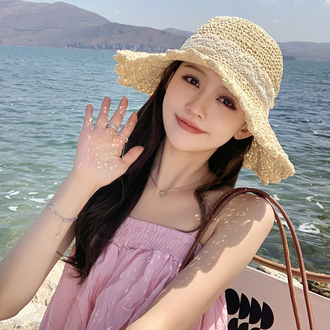 紙 ペーパー 麦わら帽子 夏ハット レディース 紙素材 ワイヤーで形態