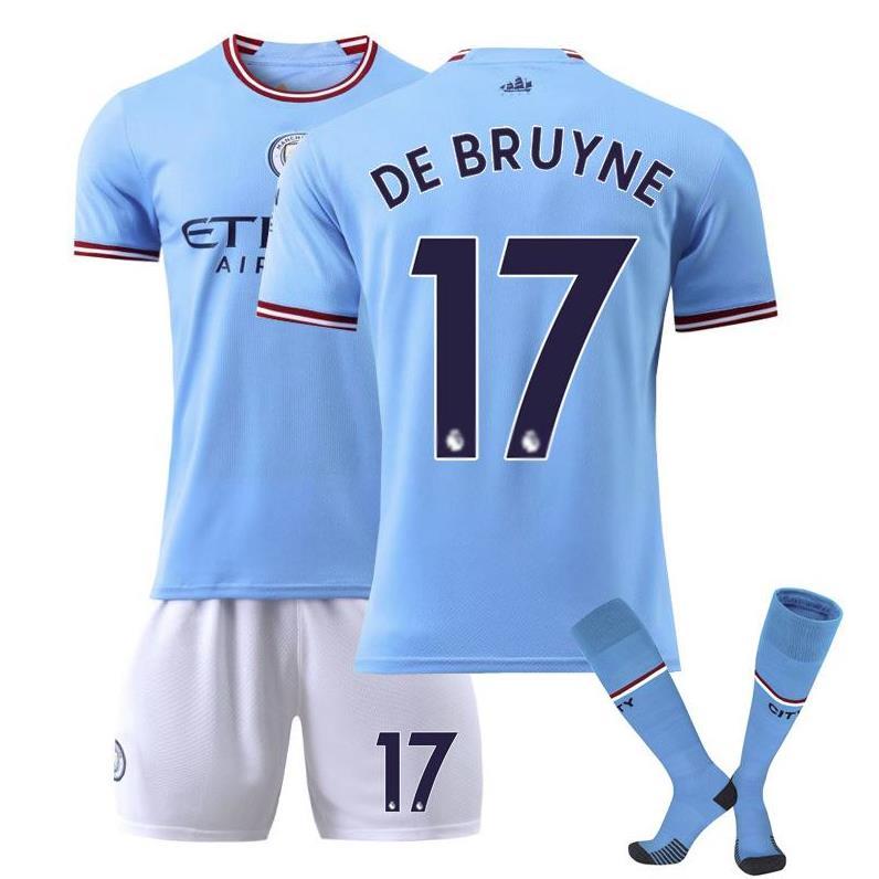 サッカーユニフォーム サッカーレプリカユニフォーム サッカーウェア マンチェスター・シティ 上下セット 半袖Tシャツ ハーフパンツ 背番7/9/10/17/47 大人 |  | 04