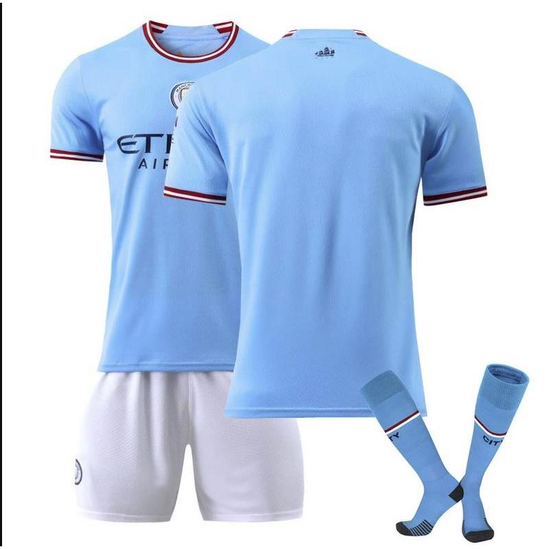 サッカーユニフォーム サッカーレプリカユニフォーム サッカーウェア マンチェスター・シティ 上下セット 半袖Tシャツ ハーフパンツ 背番7/9/10/17/47 大人 |  | 06