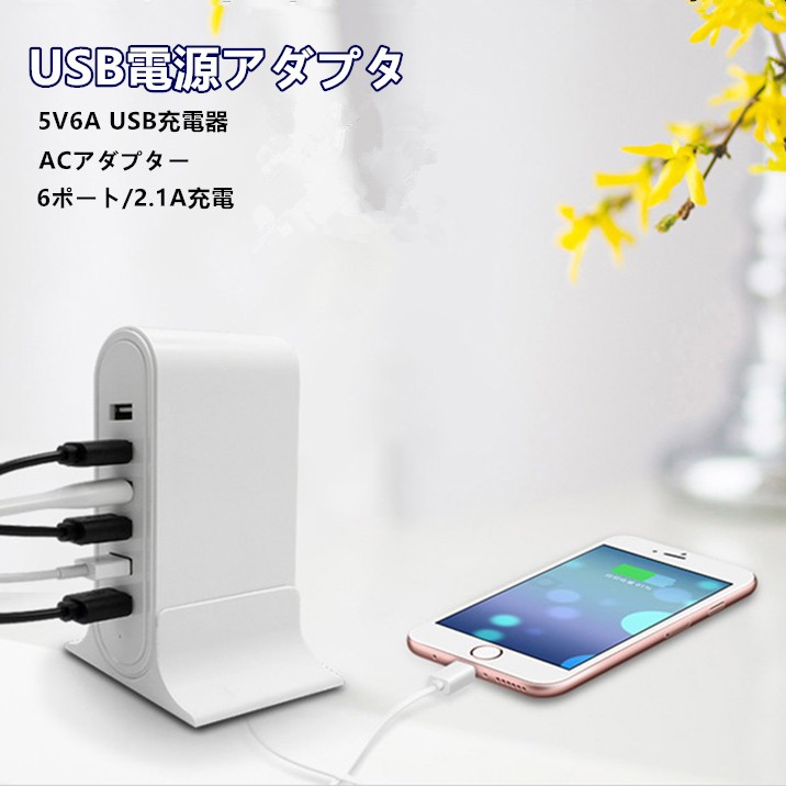 ACアダプター 6ポート USB充電器 チャージャー PSE認証済み スマホUSB充電器 5V6A 軽量 コンセント 電源タップ 同時充電 アダプター  USBアダプター :acadapter1:SAKURAE - 通販 - Yahoo!ショッピング