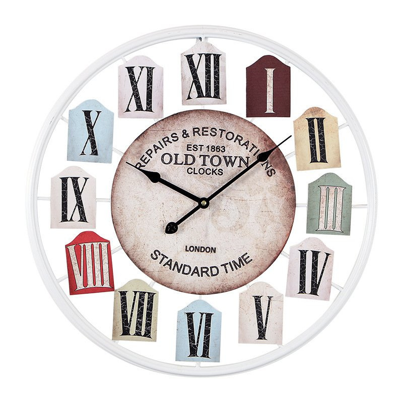 壁掛け時計 壁掛時計 クロック 掛け時計  ウォールクロック レトロ 掛時計 デザイン時計　北欧風 インテリア 見やすい 直径50cm 金属製｜sakurae-store｜02