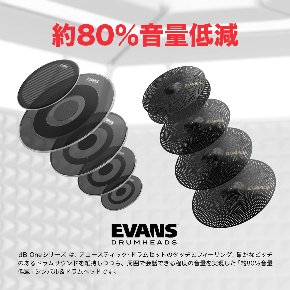 EVANS 音量低減ドラムヘッド dB One / BD20DB1 20″バスドラムヘッド［エヴァンス エバンス ドラム バス 静音 練習  プラクティス トレーニング］