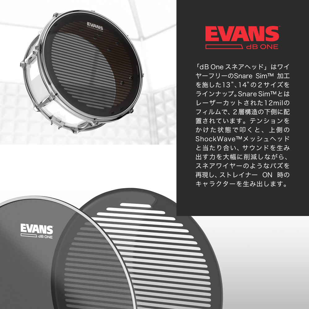 EVANS 音量低減シンバル＆ヘッドセット dB One / ECPPB-DB1-R［エヴァンス エバンス ドラム シンバル 静音 練習 プラクティス  トレーニング］