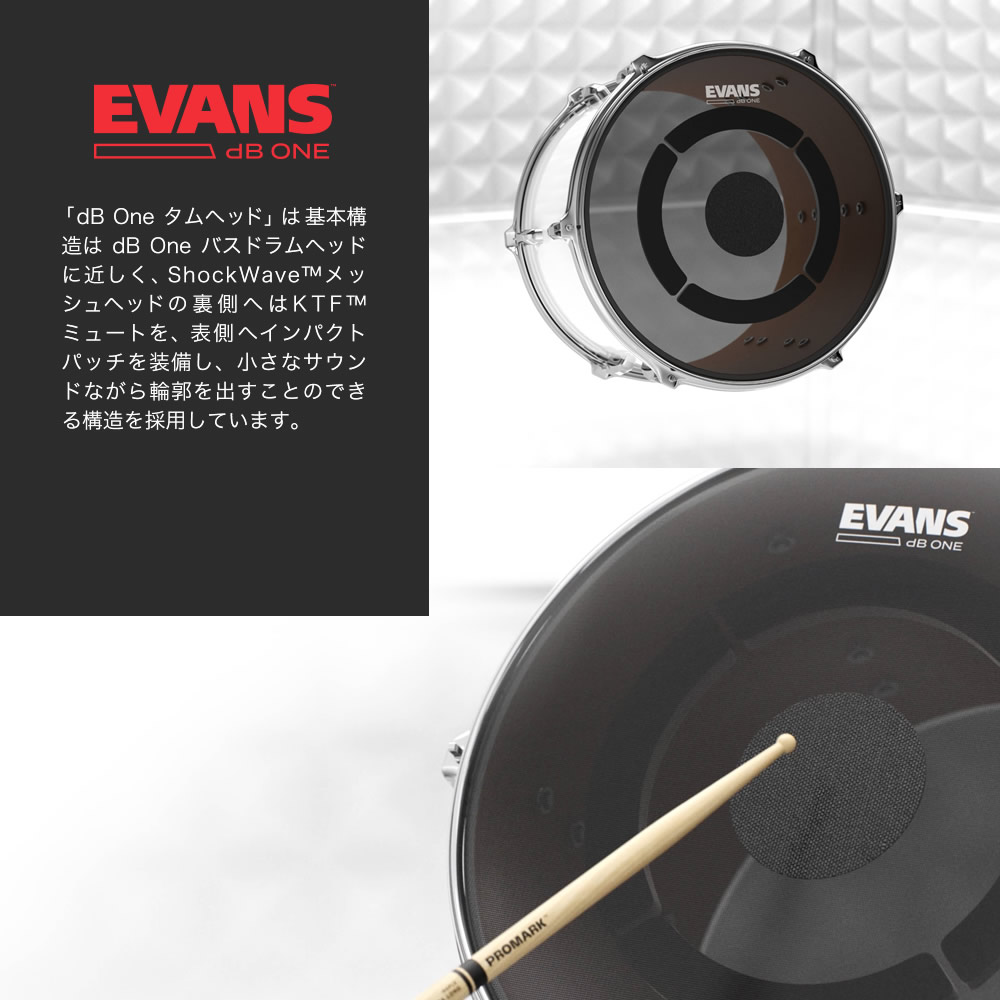 EVANS 音量低減シンバル＆ヘッドセット dB One / ECPPB-DB1-R［エヴァンス エバンス ドラム シンバル 静音 練習 プラクティス  トレーニング］