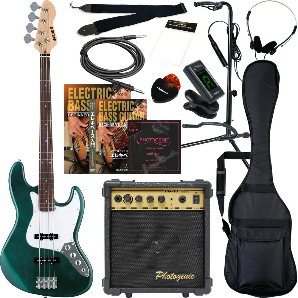 SELDER エレキベース PB-30/JB-30 13点初心者セット〔セルダー 初心者
