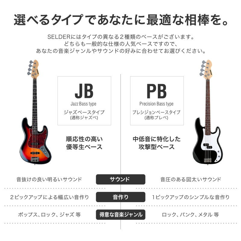 SELDER エレキベース PB-30/JB-30 VOX Pathfinder Bass 10 スーパー 