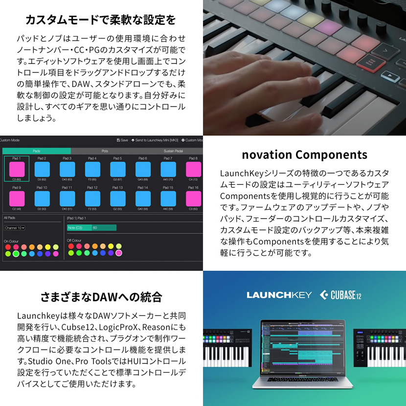 NOVATION MIDIキーボード / コントローラ Launchkey Mini MK3［Ableton Live Lite付属］［ノベーション  MIDI鍵盤 ランチキーミニ3］